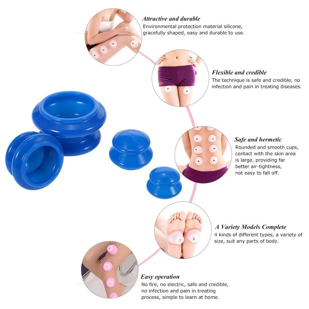 Silicone Vacuum Suction Cups for Massage Therapy