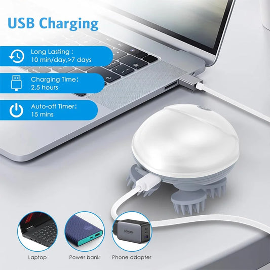 Electric massager for health care and relaxation of deep body tissues, scalp massage, kneading and vibration device massager