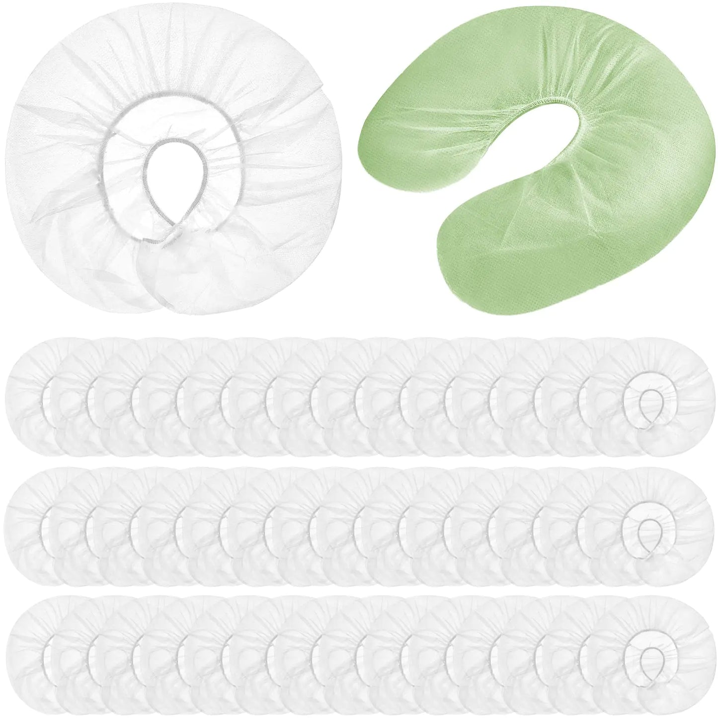 Jecery 300 Pcs Disposable Face Cradle Covers for Massage Table Headrest Covers Fitted Massage Neck Pillow Cover White