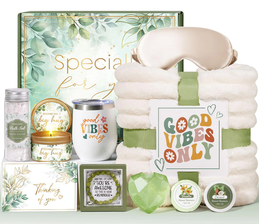 Birthday Gifts for Women Self Care Gifts Relaxing Spa Gifts Baskets Get Well Soon Gifts Care Package for Women with Blanket Unique Valentines Day Gifts for Her Mom Wife Girlfriend Best Friend Sister