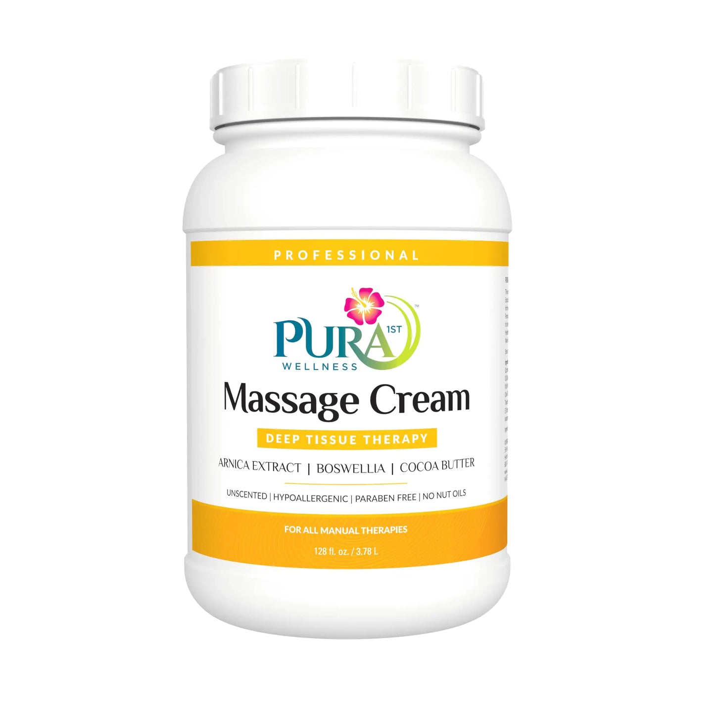 PURA 1st Deep Tissue Massage Cream Deep Tissue Cream Pura Massage Cream Deep Tissue Massage Cream for Physical Therapy Unscented Cream for Deep Muscle Recovery and Physical Therapy 128oz