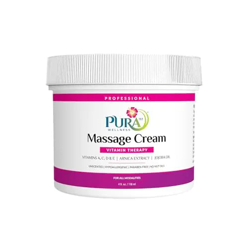 PURA 1st Vitamin Therapy Massage Cream Massage Cream for Physical Therapy Pura Massage Cream Deep Tissue Therapy Pura Wellness Vitamin Therapy Massage Unscented Cream for Physical Therapy 4oz