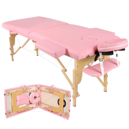 Higliocas Massage Table Portable Lash Bed: 2-Zone Wooden Massage Bed Foldable Esthetician Bed for Physical Therapy & Tattoo & Spa & Eyelash tech