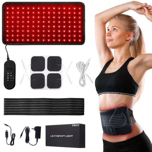 JWAY Red Light Therapy Belt - 660nm Red Light Therapy & 850nm Near Infrared Light Therapy for Body Relax & Massage Muscles Pain Relief and Inflammation Improve Circulation