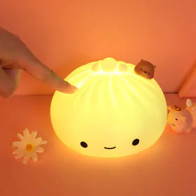 Creative Soft Silicone Baozi Night Light for Kids