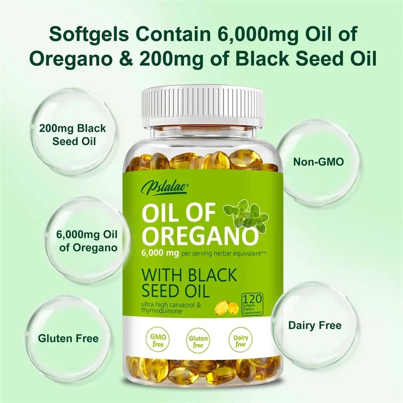 Oregano Oil Softgels - Promotes Digestion and Intestinal Health, Balance Intestinal Flora, Blood Circulation, Immune System