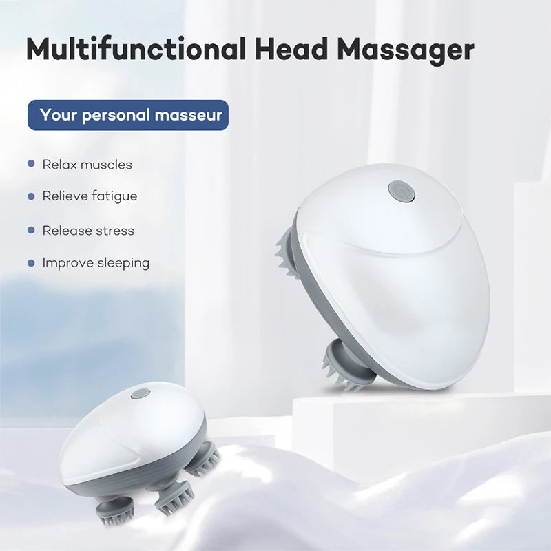 Electric massager for health care and relaxation of deep body tissues, scalp massage, kneading and vibration device massager