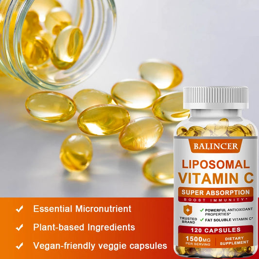 Liposomal Vitamin C Supplement - Easily Absorbed, Fat-Soluble Vitamin C, Antioxidant, Support Immune System, Promote Skin Health