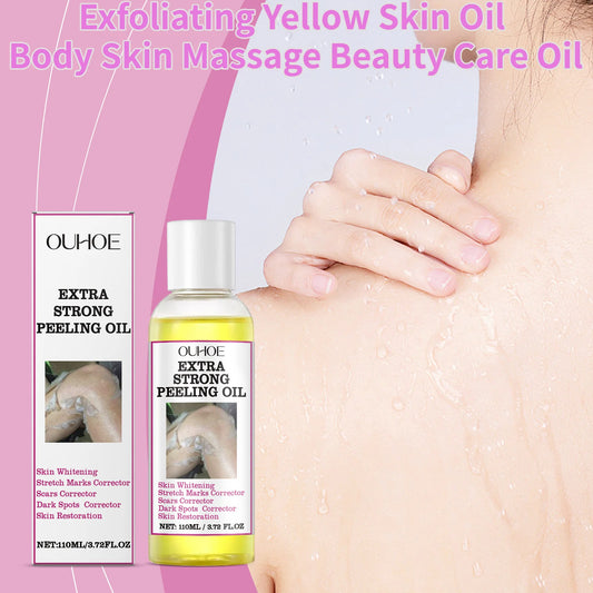 Exfoliating Yellow Skin Oil For Body Skin Moisturizing Nourishing Brightening Firming Moisturizing Massage＆Beauty Care Oil 110ml