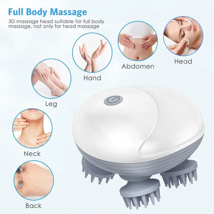 Electric massager for health care and relaxation of deep body tissues, scalp massage, kneading and vibration device massager
