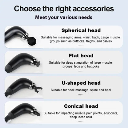 Handheld home massagers, massage guns with extended handles, and back massagers for relieving deep tissue pain