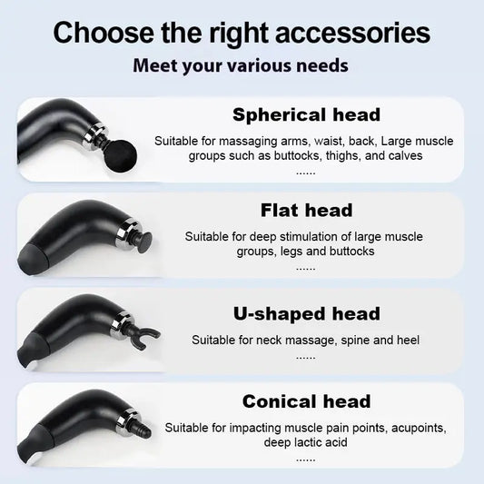 Handheld home massagers, massage guns with extended handles, and back massagers for relieving deep tissue pain