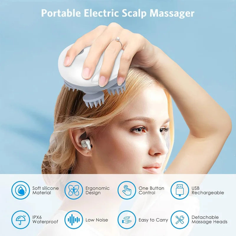 Electric massager for health care and relaxation of deep body tissues, scalp massage, kneading and vibration device massager