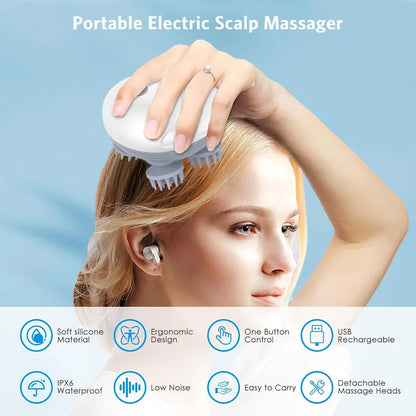 Electric massager for health care and relaxation of deep body tissues, scalp massage, kneading and vibration device massager