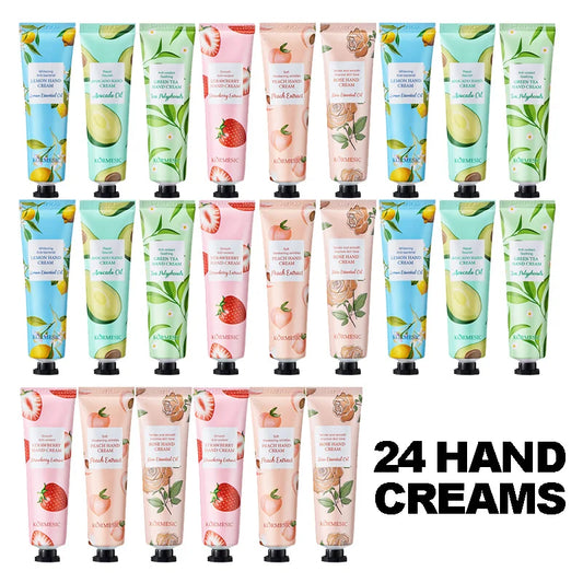 24PCS Hand Cream, Hydrating & Moisturizing, Nourishes and Cares for Hands, Prevents Dryness and Cracking in Autumn and Winter