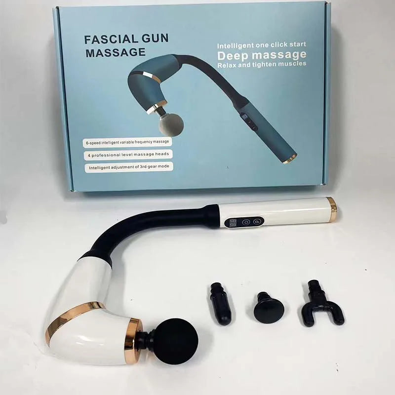 Handheld home massagers, massage guns with extended handles, and back massagers for relieving deep tissue pain