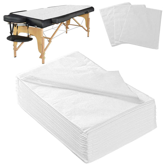Thick Spa Bed Sheets DisposableBreathable Massage Table Sheets-Non Woven Fabric for SPA Tattoo Massage Table31" x 70" White