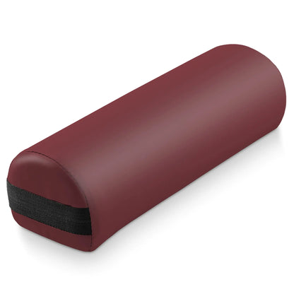 Saloniture 3/4 Jumbo Round Massage Table Bolster Pillow Pad - 26 x 9 x 6-1/4 Inch - Burgundy