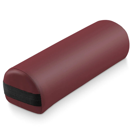 Saloniture 3/4 Jumbo Round Massage Table Bolster Pillow Pad - 26 x 9 x 6-1/4 Inch - Burgundy
